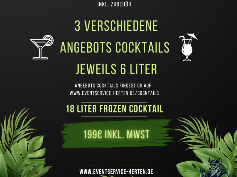 Frozen Cocktail Angebot 3 Cocktails 1 Preis